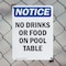 Signmission No Drinks Or Food On Pool Table, 7 in W x Rectangle, Plastic OS-2PACK-NS-P-710-V-14494 - alternate 6